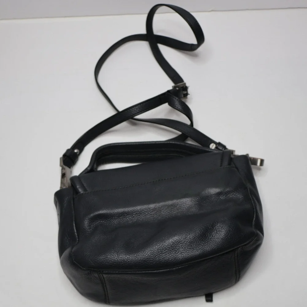 Sanctuary Hero Signature Flap Shoulder‎ Bag Black Leather Zip Small Crossbody